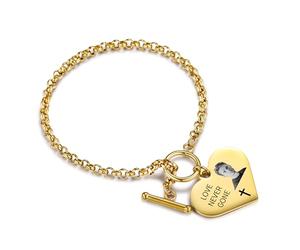 OTXIXTO Bracciale Memoriale Personalizzato con Foto Testo per Donna Acciaio Inossidabile Bracciale con Foto Personalizzata Gioiello Ricordo Regalo Commemorativo per la Perdita di una Persona Cara - A2