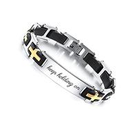 OTXIXTO Bracciali da Uomo Personalizzati Regali Personalizzati per Uomo Marito papà Ragazzi Fidanzato Personalizzato con Nome Data Testo Bracciale in Acciaio Inossidabile con Targhetta Identificativa