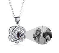 OTXIXTO Ciondolo con Immagine di Proiezione Personalizzata Collana in Argento Sterling 925 Ciondolo a Forma di Cuore Compleanno Anniversario Gioielli Regali per Lei/Donna/Mamma/Fidanzata(s2/Argento)
