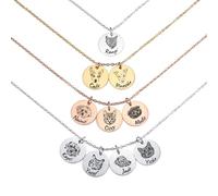 OTXIXTO Collana Commemorativa Personalizzata per Animali Domestici con Incisione 1 Ritratto/Nome Regali Ricordo Personalizzati per Collane per Animali Domestici per Donne/Amanti Animali (Oro Rosa)