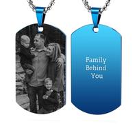 OTXIXTO Collana con Ciondolo con Piastrina per Cani Personalizzata con Incisione di Testo/Immagine Colorata/in Bianco e Nero per Gioielli in Acciaio Inossidabile da Uomo e Donna, con Portachiavi