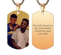 OTXIXTO Collana con Ciondolo con Piastrina per Cani Personalizzata con Incisione di Testo/Immagine Colorata/in Bianco e Nero per Gioielli in Acciaio Inossidabile da Uomo e Donna, con Portachiavi