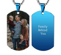 OTXIXTO Collana con Ciondolo con Piastrina per Cani Personalizzata con Incisione di Testo/Immagine Colorata/in Bianco e Nero per Gioielli in Acciaio Inossidabile da Uomo e Donna, con Portachiavi