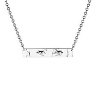 OTXIXTO Collana Personalizzata con Occhio e Foto Ciondolo in Acciaio Inossidabile con Incisione Personalizzata Nome Data Collana Creativa con la Foto di un Occhio per Donne Uomini Coppie -C1