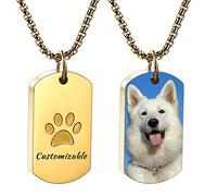 OTXIXTO Collana Urna Personalizzata per Ceneri Medagliette Cani Ciondolo Zampa Stampa Foto/Testo Incisa Cane Gatto Animale Domestico Acciaio Inossidabile Ricordo Gioielli Cremazione con Kit d'imbuto