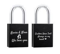 OTXIXTO Lucchetto d'amore Testo Personalizzato per Coppie Innamorati Ponte San Valentino con Chiave - Colore Nero