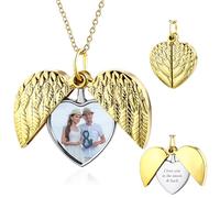 OTXIXTO Personalizzata Foto Oro Cuore Medaglione Collana per Donna Collana con Medaglione Memoriale con Immagine/Testo Interno Memoriale Sunshine Gioielli Regalo per Fidanzata Mamma (Stile B)