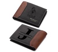 OTXIXTO Personalizzata Foto Portafoglio Bifold in Pelle da Uomo Inciso Foto/Iniziale/Nome/Testo Portafogli Uomo per Papà Marito Figlio Testimoni Dello Sposo Fidanzato Regali (Stile B: Grigio Nero)