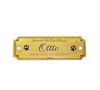 OTXIXTO Targhetta Personalizzata con Nome Targa Personalizzata per Scrivanie da Ufficio Porta Parete Trofeo Targhetta Citofono Esterno con Viti (Oro, Angolo Dentellato, 3" x 1")