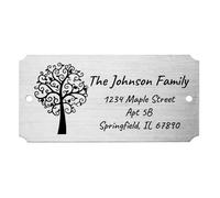 OTXIXTO Targhetta Personalizzata con Nome Targa Personalizzata per Scrivanie da Ufficio Porta Parete Trofeo Targhetta Citofono Esterno con Viti (Argento, Angolo Dentellato, 4" x 2")