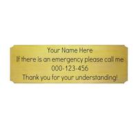 OTXIXTO Targhetta Personalizzata con Nome Targa Personalizzata per Scrivanie da Ufficio Porta Parete Trofeo Targhetta Citofono Esterno con Supporto Autoadesive (Oro, Angolo Dentellato, 6" x 2")