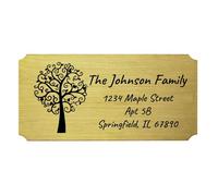 OTXIXTO Targhetta Personalizzata con Nome Targa Personalizzata per Scrivanie da Ufficio Porta Parete Trofeo Targhetta Citofono Esterno con Supporto Autoadesive (Oro, Angolo Dentellato, 4" x 2")