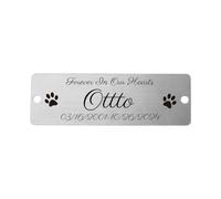 OTXIXTO Targhetta Personalizzata con Nome Targa Personalizzata per Scrivanie da Ufficio Porta Parete Trofeo Targhetta Citofono Esterno con Viti (Argento, Angolo Arrotondato, 3" x 1")