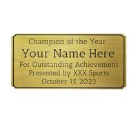 OTXIXTO Targhetta Personalizzata con Nome Targa Personalizzata per Scrivanie da Ufficio Porta Parete Trofeo Targhetta Citofono Esterno con Supporto Autoadesive (Oro, Angolo Dentellato, 6" x 3")