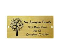 OTXIXTO Targhetta Personalizzata con Nome Targa Personalizzata per Scrivanie da Ufficio Porta Parete Trofeo Targhetta Citofono Esterno con Viti (Oro, Angolo Arrotondato, 4" x 2")