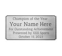 OTXIXTO Targhetta Personalizzata con Nome Targa Personalizzata per Scrivanie da Ufficio Porta Parete Trofeo Targhetta Citofono Esterno con Supporto Autoadesive (Argento, Angolo Dentellato, 6" x 3")