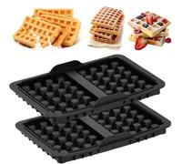 OTYMIOW 2PZ Stampo per Waffle in Silicone per Friggitrice ad Aria Calda, Inserto per Waffle Silicone, Piastra per Waffle Belga Compatibile con Ninja Airfryer AF300EU AF400EU AF451EU AF500DE SL400EU