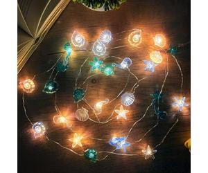 OTYMIOW Luci Fatate a Forma di Creature Marine 30 LED Decorazioni per Interni/Esterni 3 m Catena Luminosa a Forma di Animali Marini LuciFatate a Batteria/USB per Finestre Luci Fatate per Tende