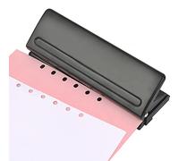OTYMIOW Perforatore 6 Fori Regolabile Bucafogli 6 Fori Perforatrice Fogli da Scrivania Nera Punzonatrice Diary Punch Bucatrice Foro Metallo per 7 Fogli di Carta A4 A5 A6 B7 per Rilegatura in Ufficio