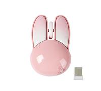OTYSRH Mouse wireless a forma di coniglio, a forma di coniglietto, silenzioso, ottico, senza fili, 1200 DPI, portatile, da viaggio, con ricevitore USB, per PC, laptop, computer, desktop, regalo (rosa)