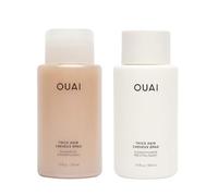 OUAI Set shampoo e balsamo, per combattere l'effetto crespo e nutrire i capelli secchi e spessi con cheratina, radice di marshmallow, burro di karitè e olio di avocado, privo di parabeni, solfati e