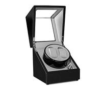 OUBBDVRT Basella di avvolgitore a Doppia Orologio, 2 Orologi silenziosi Orologi Che Venti Display Scatola di archiviazione Black Piccola Sorpresa