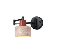 OUBBDVRT Camera da Letto a Muro di Swing a Parete Lampada da Parete Americana retrò e27 murale Sconce Pietra luci pareti Naturale Decorazione del travertino Giallo Monte mura