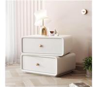 OUBBDVRT Comodino in legno massiccio con cassetti a doppio stoccaggio rotabili moderni moderni comodino per camera da letto telaio angolo rotondo tutti i mobili da comodino in legno