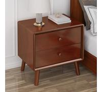 OUBBDVRT Comodino moderno con 2 cassetti e diapositiva silenziosa per camera da letto da letto minimalista e tavolino alla fine per soggiorno finitura in noce 45 cm/17,7 pollici