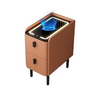 OUBBDVRT Comodino moderno con ricarica wireless e tavolo da comodino intelligente a 3 colori con mobile laterale della camera da letto blu