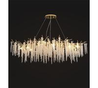 OUBBDVRT Crystal Tree Branches Chandeliers Oro Gold Luxury Croccia a Sospensione Lampada a Sospensione Nappina Assalto Luce Appeso per Sala da Pranzo Camera da Letto Ingresso Soggiorno, Rotondo D60CM