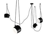 OUBBDVRT Lampada a Ciondolo di Ferro Regolabile in Stile Americano Soggiorno Industriale 1-5 Tamburo Testa lampadario personalità Creativa Soggiorno Luce soffitto, Nero, 2 luci comode Anniversario