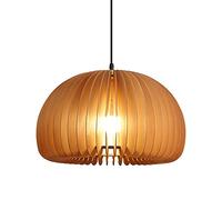 OUBBDVRT Lampada del soffitto in Legno a Sospensione Rotonda di Zucca, lampadario a Catena Regolabile, apparecchi di Illuminazione appesa Creativa E27 per Sala da Pranzo dell'isola della Cucina