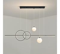 OUBBDVRT Lampadella Moderna lineare di metà secolo con Palla Bianca al Latte a LED a Lust Long LUMING Luce Luce per LA PASSEGGIA