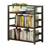 OUBBDVRT Libreria di libreria organizzatore di stoccaggio organizzatore a 3 livelli in ferro e legno libro a riposo a ripiana da giornale rack rack di scarponi rack (a)