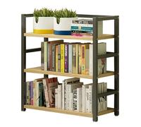 OUBBDVRT Libreria di libreria organizzatore di stoccaggio organizzatore a 3 livelli in ferro e legno libro a riposo a ripiana da giornale rack rack di scarponi rack (a)