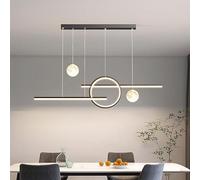 OUBBDVRT Linear Mid Century Modern Latte Moderno Milk White Moon Ball Remote Control LED Dimmable ING per Sala da Pranzo Tavolo da Cucina Bar Ristorante, 100W