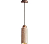 OUBBDVRT Mini Mini Lungo Tubo Lungo a Ciondolo Luce retrò travertino Giallo Flauto Appeso Lampada a Sospensione per Coltivazione Cucina cilindrica Cucina lampadario