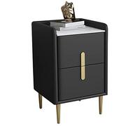 OUBBDVRT Moderni tavoli da comodino nero in pelle minimalista in pelle comodini sinterizzati di divano di divani in pietra sinterizzato per camera da letto e soggiorno 35x35x55cm
