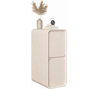 OUBBDVRT Moderno comodino sottile con 2 cassetti in legno scorrevole piccolo comodino con armadio per la camera da letto o soggiorno 25x40x50 cm bianco