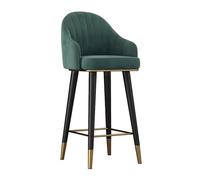 OUBBDVRT Moderno sgabello girevole in velluto con schienale per l'isola della cucina e la sedia da bar per altezza da banco per sala da pranzo verde (altezza seduta 65 cm)
