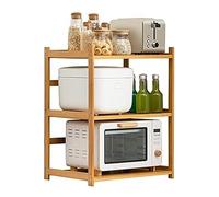 OUBBDVRT Scaffale a microonde per cucina a 3 livelli a forno a microonde a microonde di bambù stand a microonde organizzatore da cucina ripiani rastrelliere rastrelliera