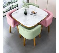 OUBBDVRT Set da pranzo rotondo a 5 pezzi con 4 sedie, mobili da bar per la colazione da cucina, tavolo da conferenza moderno per sala da pranzo, 80x75 cm (31.5x29.5in)