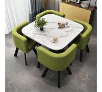 OUBBDVRT Set da tavolo da pranzo rotondo a 5 pezzi-bar per la colazione in cucina con 1 tavolo rotondo e 4 sedie, mobili per il risparmio spaziale per sala da pranzo, 80x75 cm (31.5x29.5in)
