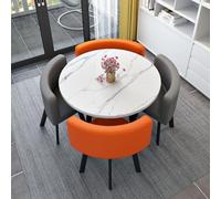 OUBBDVRT Set da tavolo da pranzo rotondo a 5 pezzi-bar per la colazione in cucina con 1 tavolo rotondo e 4 sedie, mobili per il risparmio spaziale per sala da pranzo, 80x75 cm (31.5x29.5in)