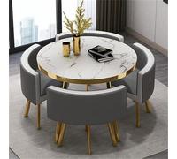 OUBBDVRT Set da tavolo da pranzo rotondo a 5 pezzi-bar per la colazione in cucina con 1 tavolo rotondo e 4 sedie, mobili per il risparmio spaziale per sala da pranzo, 80x75 cm (31.5x29.5in)