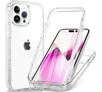 OUBELI Cover per iPhone 16 Pro Custodia Antiurto a 360° con Protezione Schermo Integrata Rugged Doppia Silicone TPU Bumper Trasparente Full Case fronte retro - Trasparente