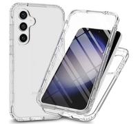 OUBELI Cover per Samsung Galaxy S25 Custodia Antiurto a 360° con Protezione Schermo Integrata Rugged Doppia Silicone TPU Bumper Trasparente Full Case fronte retro - Trasparente