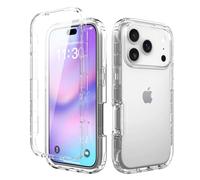 OUBELI Custodia per iphone 17 Pro Cover Antiurto a 360° con Protezione Schermo Integrata Rugged Doppia Silicone TPU Bumper Trasparente Full Case fronte retro - Trasparente