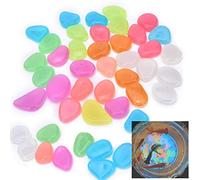 Oubest Fish Tank Rocks Glow Multi-Colored Glow in The Dark Pebbles for Fish Tank Aquarium Garden Plant Pots Bonsai Walkway Driveway (100 Pezzi, Multicolore)